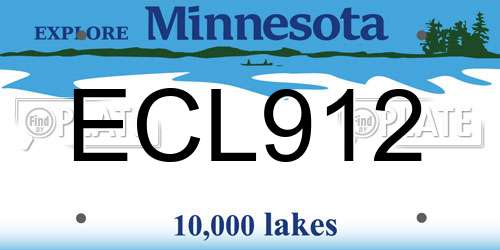 ECL912 Minnesota License Plate