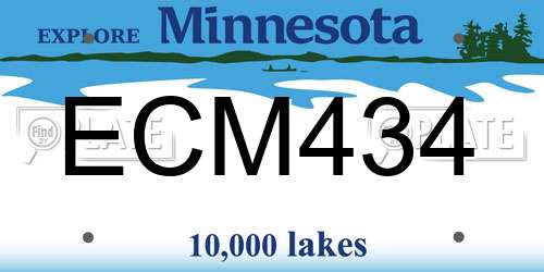 ECM434 Minnesota License Plate