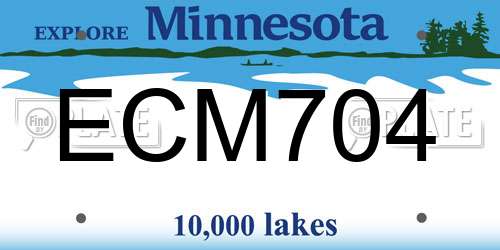 ECM704 Minnesota License Plate