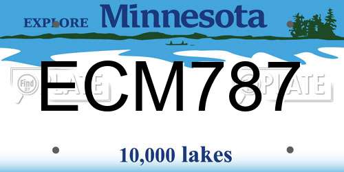 ECM787 Minnesota License Plate