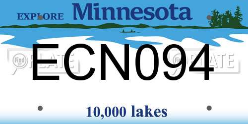 ECN094 Minnesota License Plate