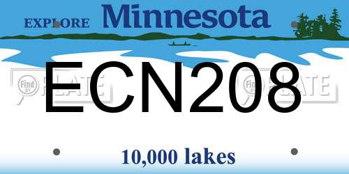 ECN208 Minnesota License Plate
