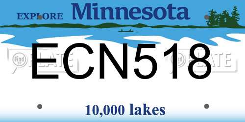 ECN518 Minnesota License Plate