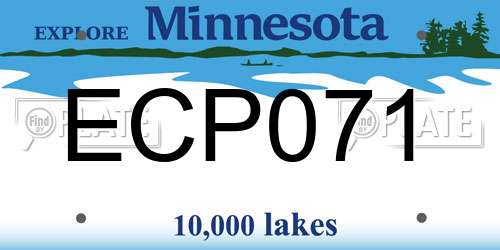 ECP071 Minnesota License Plate