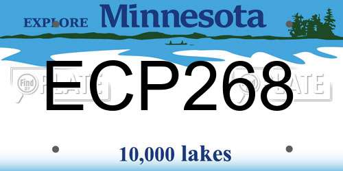ECP268 Minnesota License Plate