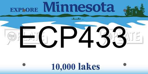 ECP433 Minnesota License Plate