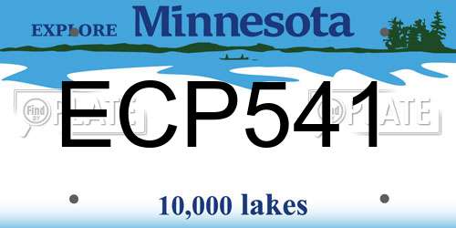ECP541 Minnesota License Plate