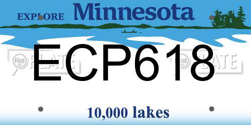 ECP618 Minnesota License Plate