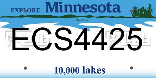 ECS4425 Minnesota License Plate