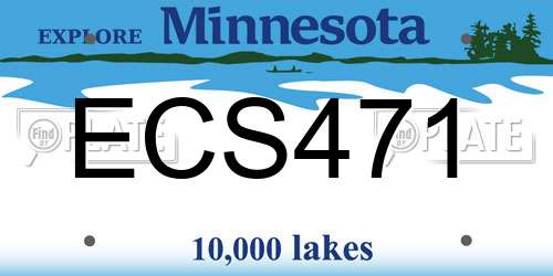 ECS471 Minnesota License Plate