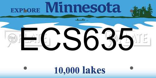 ECS635 Minnesota License Plate