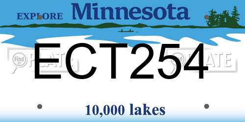 ECT254 Minnesota License Plate