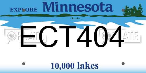 ECT404 Minnesota License Plate