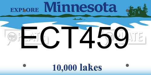 ECT459 Minnesota License Plate