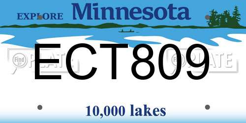 ECT809 Minnesota License Plate