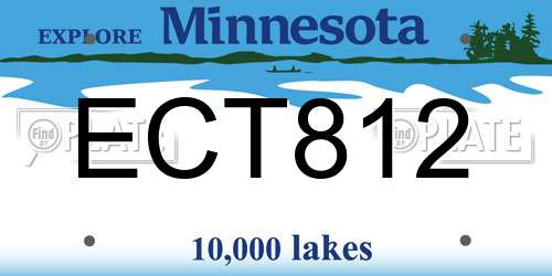 ECT812 Minnesota License Plate