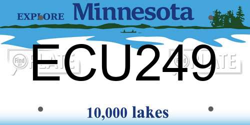 ECU249 Minnesota License Plate