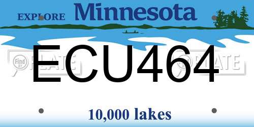 ECU464 Minnesota License Plate
