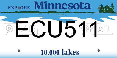 ECU511 Minnesota License Plate