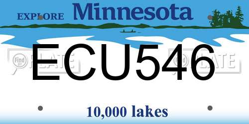 ECU546 Minnesota License Plate