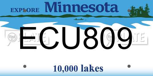 ECU809 Minnesota License Plate