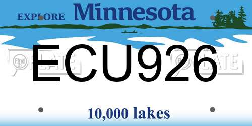 ECU926 Minnesota License Plate