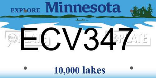 ECV347 Minnesota License Plate