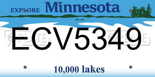 ECV5349 Minnesota License Plate