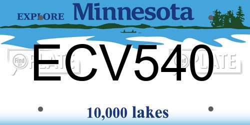 ECV540 Minnesota License Plate