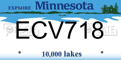 ECV718 Minnesota License Plate