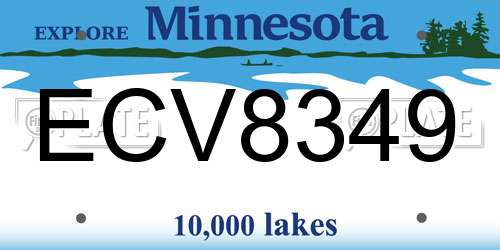 ECV8349 Minnesota License Plate