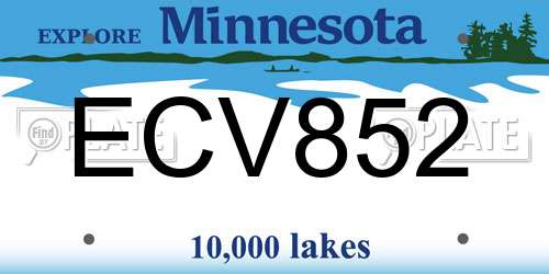 ECV852 Minnesota License Plate