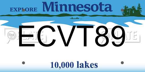 ECVT89 Minnesota License Plate