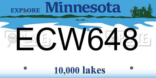 ECW648 Minnesota License Plate