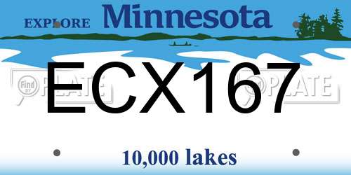 ECX167 Minnesota License Plate
