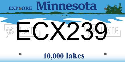 ECX239 Minnesota License Plate