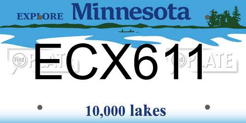 ECX611 Minnesota License Plate