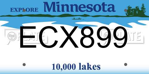 ECX899 Minnesota License Plate