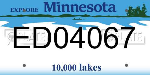 ED04067 Minnesota License Plate