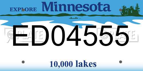 ED04555 Minnesota License Plate