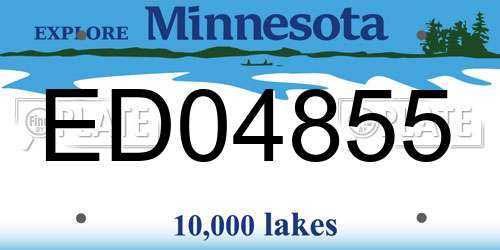 ED04855 Minnesota License Plate