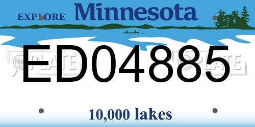 ED04885 Minnesota License Plate