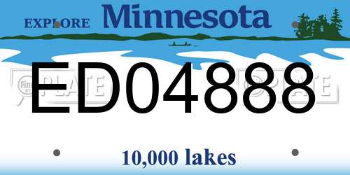 ED04888 Minnesota License Plate