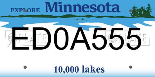 ED0A555 Minnesota License Plate