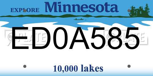 ED0A585 Minnesota License Plate