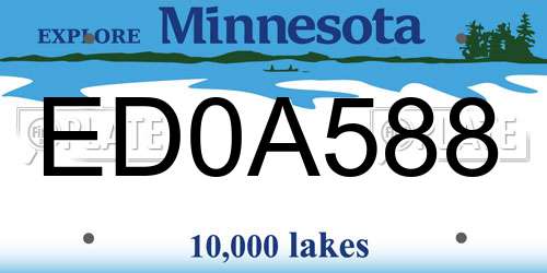 ED0A588 Minnesota License Plate