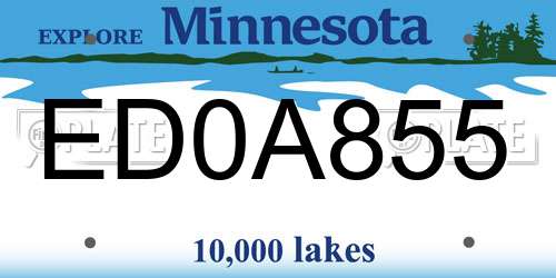 ED0A855 Minnesota License Plate