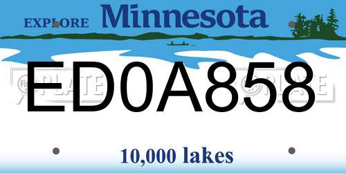 ED0A858 Minnesota License Plate
