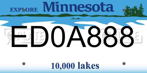 ED0A888 Minnesota License Plate