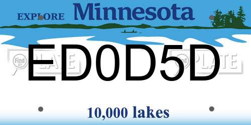 ED0D5D Minnesota License Plate